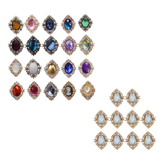 GUOOL 20x DIY Rhinestone Flatback Buttons Crafts Dress Clothing Button Embellishments Colorful Clear