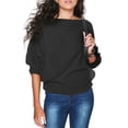 thumbnail image 1 of Innerwin Sweater Winter Warm Ladies Pullover Loungewear Solid Color Thermal Jumper Tops Black M, 1 of 1