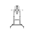 thumbnail image 3 of Eaton Tripp Lite Series Support TV Roulant Robuste, Hauteur Ajustable, Écrans 60 Pouces - 100 Pouces - Chariot - pour Panneau Plat / Tableau Blanc / Cahier / Équipement AV - Aluminium, Acier - Noir, Argent - Taille d'Écran : 60 Pouces-100 Pouces, 3 of 7