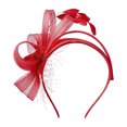 thumbnail image 1 of XASZHN Knot Headband for Commute Versatile Bridal Feather Hair Accessory with Bow Red_001 One Size, 1 of 2