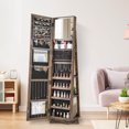 thumbnail image 2 of Costway 360° Swivel Jewelry Armoire with Full-Length Mirror Rear Shelves Makeup Mirror, 2 of 10