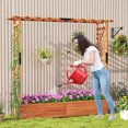 thumbnail image 4 of Gymax 2PCS Raised Garden Bed Planter Box w/ Side & Top Trellis for Vine Climbing Plants, 4 of 10