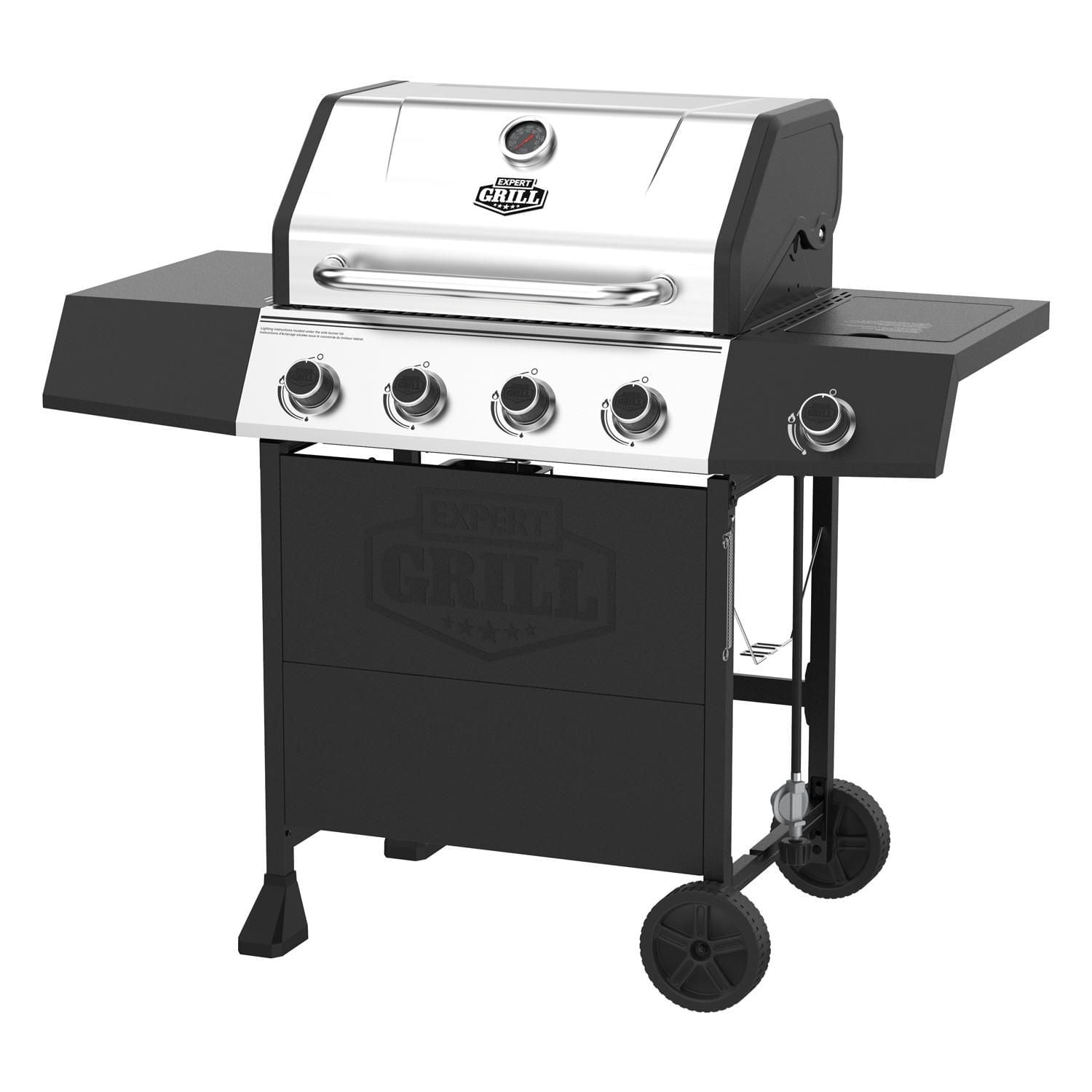 Expert Grill 4 Burner Propane Gas BBQ Grill with Side Burner and Stainless Steel Lid