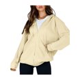 thumbnail image 2 of Veste à Capuche Décontractée à Manches Longues pour Femmes Zippée d'Une Couleur Unie avec Poches Sweat-Shirt d'Automne, 2 of 6