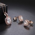 thumbnail image 3 of Multicolor Earrings Color Zircon Single Full Diamond, Crystal Earrings(Platinum Rectangle), 3 of 9