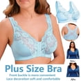 thumbnail image 1 of DEBGFS Women‘s Full Coverage Front Closure Wire Free Back Support Posture Bras Blue M,Blue,L, 1 of 8