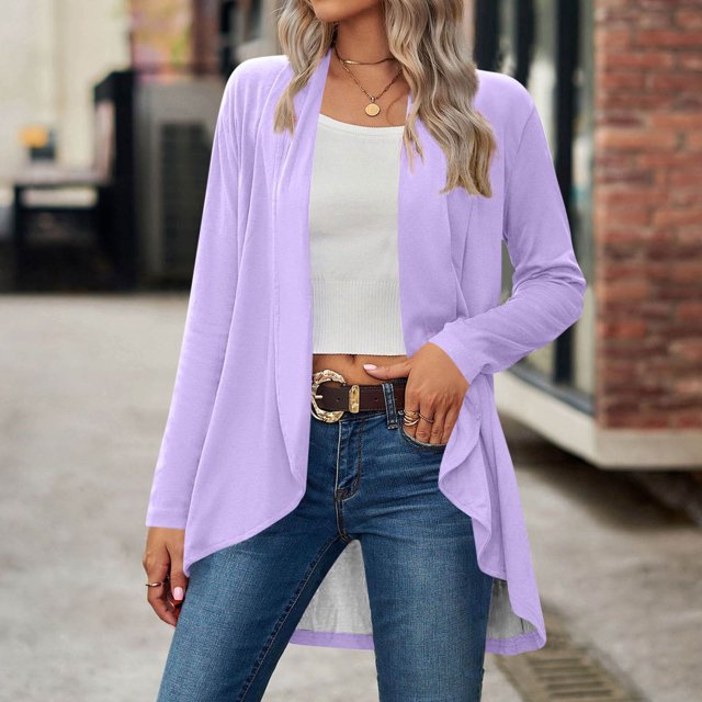Soki Womens Cardigan Fall Spring Lightweight Jacket Summer Long Sleeve Kimono S-2XL