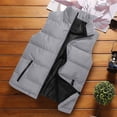 thumbnail image 2 of Pisexur Gilet Matelassé pour Homme, Extérieur, Décontracté, Col Montant, Veste Rembourrée, Manteau, Gilet, 2 of 6