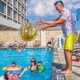 thumbnail image 2 of Graflsoa Shimmering Blue PVC Inflatable Beach Ball with Glitter, 40cm Diameter, No Pump Included, 2 of 6