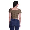 thumbnail image 4 of Moomaya Printed Boat Neck Womens Sexy Summer Tops Zip Front Viscose Crop Top, 4 of 4