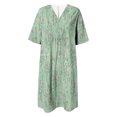 thumbnail image 4 of TJAZFJPA Longue Robe de Maternité Mode Femme Été Style Plage Imprimée Col en V Manches 5/4 Robe Décontractée (1) Robe Fendue Robes Smockées pour Femmes, 4 of 5
