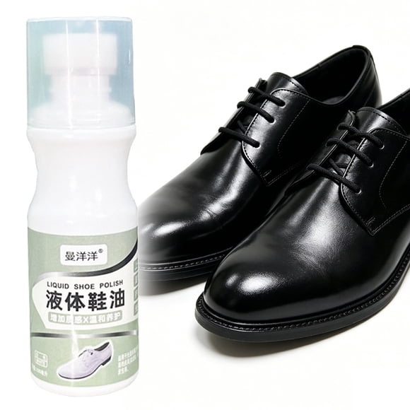 White Liquid Shoe Polish,Leather Luster,Instant Shoe Shine with Sponge Applicator,100ml,High-Gloss Finish & Quick-Dry,Restores Color,Quick Shine Shoe Polish for Leather Dress Shoes,Boots & More