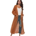 thumbnail image 2 of Women‘s Lightweight Long Sleeve Cardigan Sweaters Irregular Split Open Front Thin Knit Sweater with Pockets, 2 of 6