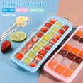 thumbnail image 3 of Ice cube mold silicone, silicone ice cubes, 3-pack 24-compartment ice cube mold, ice mold tray, ice cube trays, stackable ice cube container with lid, 72 ice cube mold, ice cubes BPA free, 3 of 8