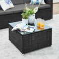 thumbnail image 2 of Boutique Home Rattan Patio Sectional Couch with Cushion and Glass Table, Black/Grey, 2 of 5
