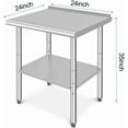 thumbnail image 2 of EDTara Stainless Steel Work Table with Wheels, Heavy Duty Kitchen Prep Workbench, NSF Commercial Table with Adjustable Undershelf for Hotel & Garage, 2 of 6