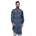 thumbnail image 1 of Atasi Kurta Asymétrique en Rayonne pour Homme, Kurta Chemise Longue Décontractée Imprimée, 1 of 6