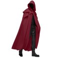 thumbnail image 1 of Penkiiy Cape avec Capuche Homme Liquidation Homme Patchwork à Capuche Décontracté Fête Rétro Gothique Longue Cape Tenue de Scène Cape Rouge, 1 of 6