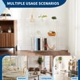 thumbnail image 2 of Modern Clear Acrylic 3-Tier Oval Bookshelf – Wall-Mounted Floating Display & Storage Shelf – Space-Saving Multipurpose Organizer for Small Spaces, Living Room, Bathroom Size: 31.5 x 9.5 x 28 in, 2 of 7