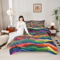thumbnail image 4 of Erosebridal Polka Dots Line Comforter Sets Twin Size,Rainbow Abstract Geometric Comforters & Duvets,Boho Style Bedding Twin Comforter Set,Super Cozy Room Decorative Reversible,2-Piece, 4 of 7