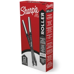 Sharpie Rollerball Stylos, point d'aiguille (0.5 mm) Stylo de précision, encre noire, 12 Nombre