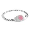 thumbnail image 1 of MedicEngraved Bracelet à Maillons Figaro 7 mm en Acier Inoxydable 316L pour Chirurgie avec Étiquette Médicale en Émail - Gravure Médicale Incluse, 1 of 7