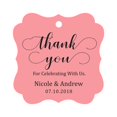 thumbnail image 1 of Darling Souvenir Custom Names Thank You For Celebrating With Us Wedding Hang Tags Personalized Party Tags-Peach & Pink-100 Tags, 1 of 1
