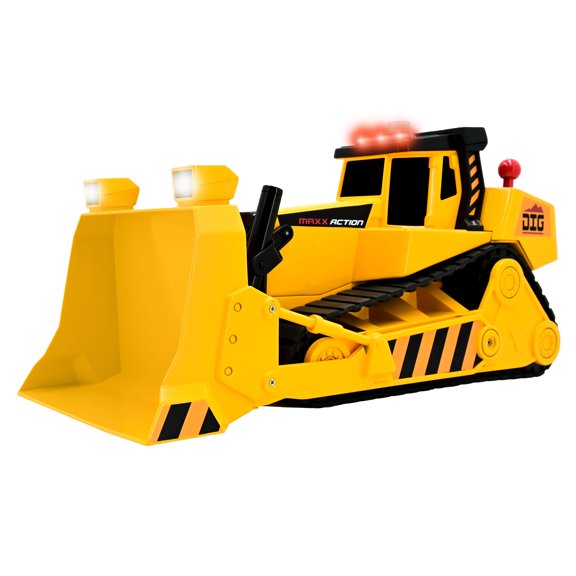 Maxx Action 16" Dozer with Joystick Controls, Lights, Construction Sounds, Motorized Movement, and Real Working Bucket