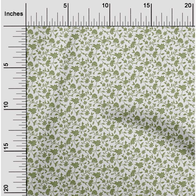 oneOone Georgette Viscose Fabric Leaves & Floral Artistic Printed Craft Fabric BTY 42 Inch Wide