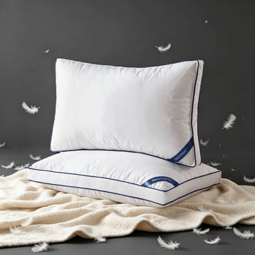 BedTreat Oreillers en Duvet d'Oie, Ensemble de 2, Format Grand, Oreillers de Luxe Doux de Qualité Hôtelière pour un Sommeil Réparateur, Housse 100 % Coton.