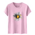 thumbnail image 4 of Ovbmpzd Funny Ladies Tops Pink Comfy Short Sleeve Pullover Graphic Tees Womens Tees XXL, 4 of 5