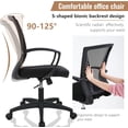 thumbnail image 4 of BestOffice Ergonomic Mesh Office Chair, Mid-Back Task Chair with Lumbar Support, Armrests, Rolling Swivel & Adjustable Height, Black, 4 of 7