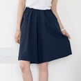thumbnail image 1 of Meichang Women's Plus Size Cotton Linen Bermuda Shorts, Solid, Elastic Waist, with Pockets, 1 of 4