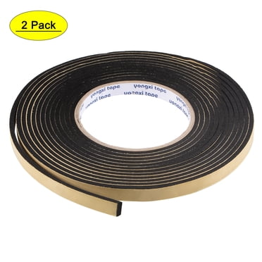 Unique Bargains EVA Self Adhesive Sealing Foam Tape for Window Door Insulation 2pcs 0.4”x0.12”x16.4ft