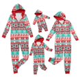 thumbnail image 1 of Pyjama de Famille de Noël Correspondant à des Ensembles de Combinaison à Capuche avec Imprimé de Bande Dessinée, 1 of 9