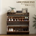 thumbnail image 4 of HOMCOM Narrow Shoe Cabinet 2 Flip Drawer Shoe Storage Cabinet, Rustic Brown, 4 of 10