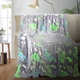 thumbnail image 1 of Personalized Dinosaur Glow in The Dark Kids Throw Blanket, 30"x40", Multicolor, 1 of 6