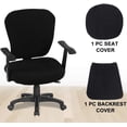 thumbnail image 2 of Office Chair Cover 2 Piece Stretchable Computer Office Chair Covers Universal Chair Seat Covers Stretch Rotating Chair Slipcovers Washable Spandex Desk Chair Cover Protectors, 2 of 6