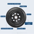 thumbnail image 2 of 2-Pack ST205/75D14 Trailer Tires on 14" Black Rims - 6PR Load Range C - 5 Lug 4.5" Bolt Design - Heavy Duty, All-Weather, Easy Assembly - Utility, Boat, Camper, Cargo Trailers, 2 of 6