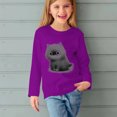 thumbnail image 5 of RXIRUCGD Chemises à Manches Longues pour Filles, Col Rond Mignon, Blouses Décontractées Élégantes (Violet, Taille : 7 Ans), 5 of 5