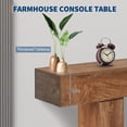 thumbnail image 3 of Yiwa Table Console Rustique de 63 Pouces, Table d'Entrée en Bois Style Ferme avec Base en U pour derrière le Sofa Ou l'Entrée, 3 of 7
