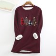 thumbnail image 2 of Haut de sous-Vêtement Chaud en Velours à Col Rond avec Imprimé de Noël pour Femmes en Molleton Épais, 2 of 3