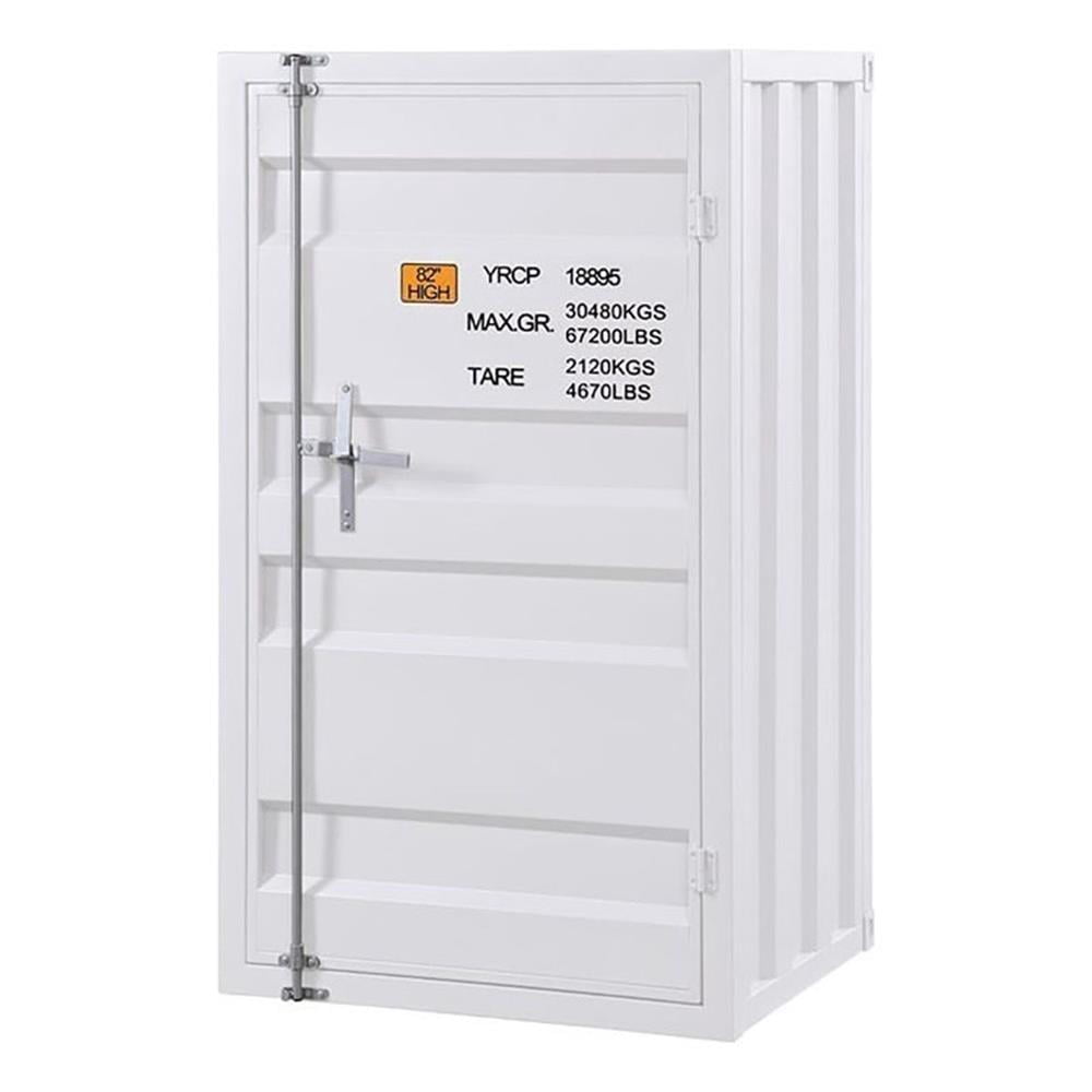 Bowery Hill Commode Rectangulaire Contemporaine en Métal avec 1 Porte, Blanc
