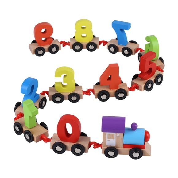 Jouet Train en Bois Ensemble de Train Numérique Jouet Ferroviaire, Chiffres Colorés Comptage de Train Jouet d'Apprentissage Montessori Cadeau pour Bébé Tout-Petit Garçons Filles Âge 2 3 4 Ans, Cadeaux de Noël pour Enfants