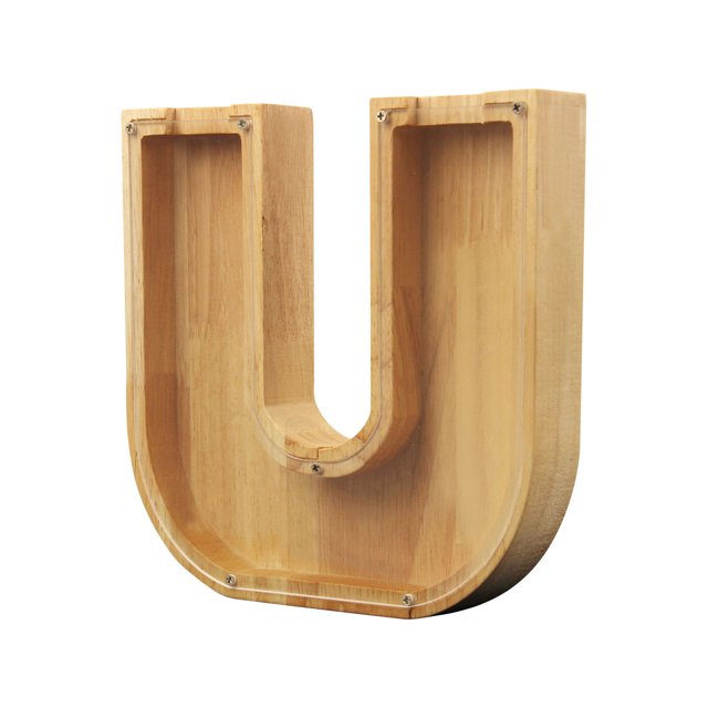 Boîte de Rangement en Bois pour Lettres Anglaises, Verre Transparent