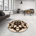 thumbnail image 4 of Ahgly Tapis d'Intérieur Lavable en Machine Carré Transitionnel Pêche Orange Profond, 3 Pieds Carré, 4 of 7