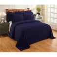 thumbnail image 1 of Better Trends Jullian Collection Couvre-Lit à Rayures en Coton Chenille Tufté Bleu Marine Lit Simple, 1 of 3
