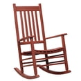 thumbnail image 1 of Outsunny Wooden Porch Rocking Chair Outdoor Patio Rocker Garden Single Leisure Reclining Seat Armchair Wine Red, 1 of 9