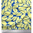 thumbnail image 1 of Soimoi Blue Velvet Fabric Basil Leaves Printed Fabric 1 Yard 58 Inch Wide, 1 of 3