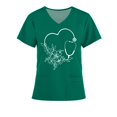 thumbnail image 4 of EGNMCR Hauts de Sarrau d'Infirmière pour Femmes Mode Décontractée Imprimé Uniforme de Travail Manches Courtes Col en V Blouse T-shirt de Travail avec Poches, Cadeaux pour Femmes, 4 of 4